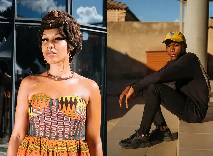 Fanta (left) came from Chicago to attend the Afropunk festival in Paris last summer. 'It's a royal existence to truly live who you are,' she said. Thuto Vilakazi, 16, visited his grandmother so he could attend the Afropunk Solutions Sessions that were held before the festival's debut on the continent of Africa, in late 2017 in Johannesburg. Image by Melissa Bunni Elian. South Africa, 2017.