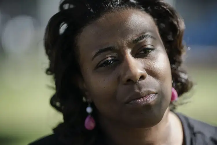 Kim Houston, president of the Meridian City Council, pauses in between answering questions during an interview with The Associated Press in Meridian, Miss. Image by Wong Maye-E / The Associated Press. United States, 2020.<br />
