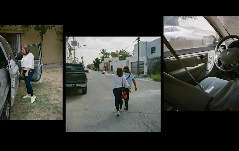 Photographed in September, Maria Elena Dominguez is seen with the van that her son was kidnapped out of by Mexican Marines. Images by&nbsp;Christopher Lee. Mexico, 2020.