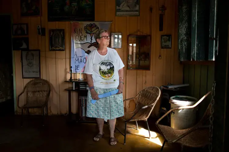 Sister Jane Dwyer stands for a portrait in her home in Anapu. Image by Spenser Heaps. Brazil, 2019.