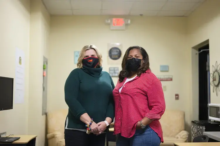 Pam Strobel and Kelly Hawkins, a behavioral therapist and an English teacher at Lake Charles College Prep respectively, have both noticed changes in the mental and emotional health of their students and fellow staff. Image by Katie Sikora. United States, 2020.<br />
