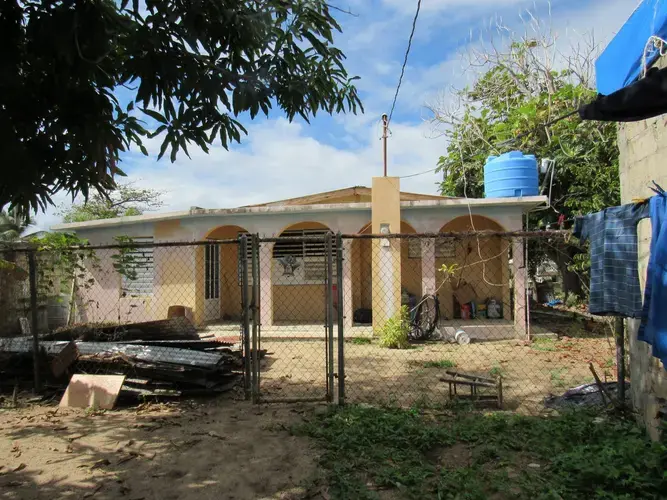 Carmona’s home, before repairs took place. Image courtesy of Kari Lydersen, Isabel Dieppa, and Martha Bayne. Puerto Rico, 2019.