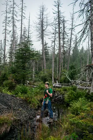 Hunting with Cory Petravich on Sealaska lands. Most Native communiites still depend heavily on subsistence hunting for food. Image by Joshua Cogan. United States, 2019.
