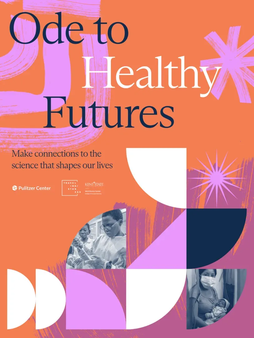 Decorative image reading "Ode to Healthy Futures"