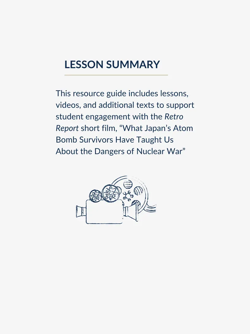 a graphic of a video camera underneath the lesson summary for the resource guide
