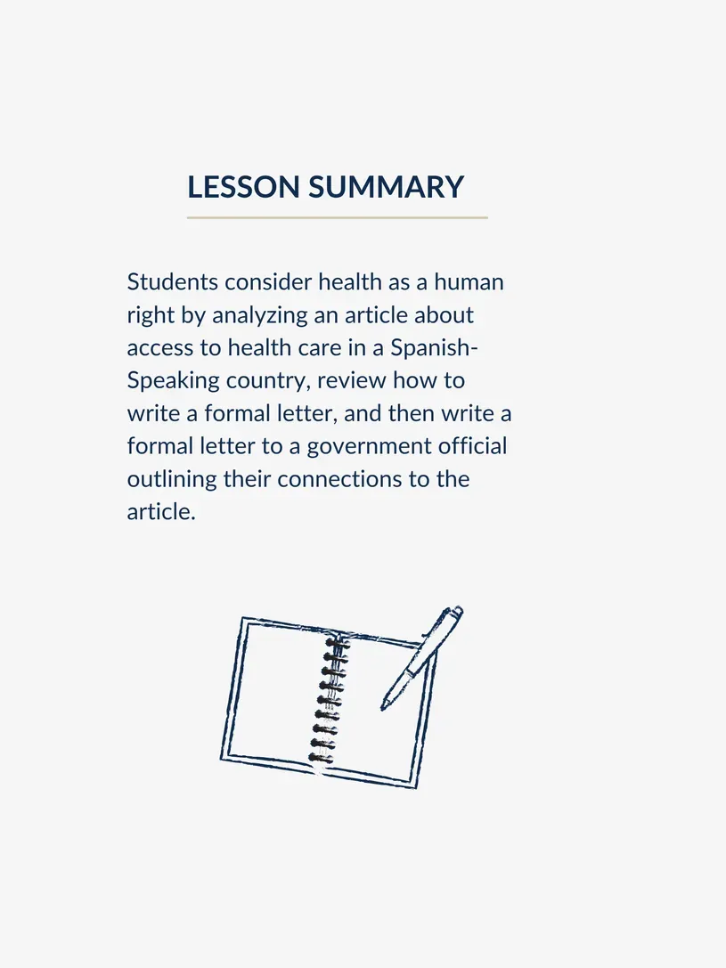 Lesson teaser text over a graphic of a pencil on a notebook