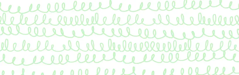 green squiggles on a white background