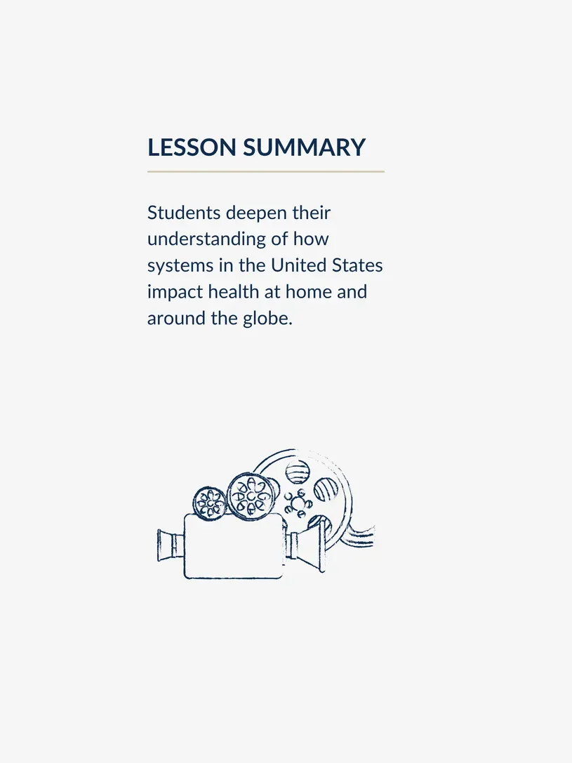 image of film camera and text summary of lesson