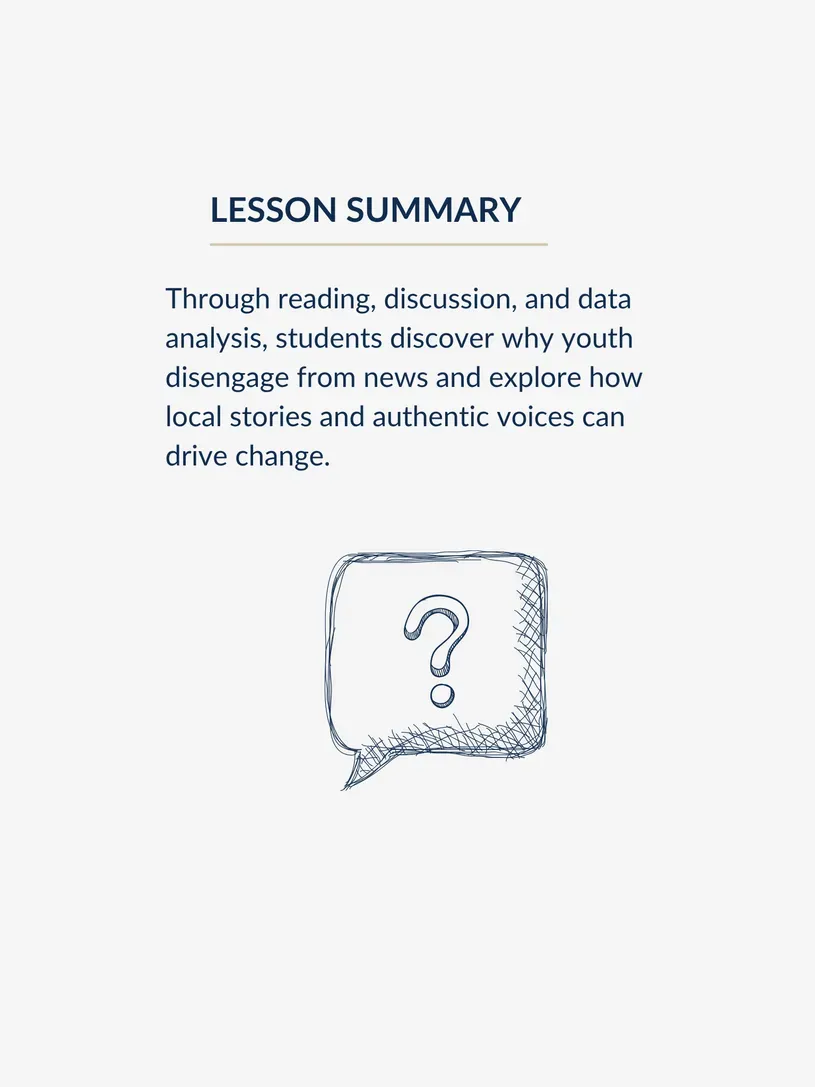 illustration of question mark thought bubble under text summary of lesson