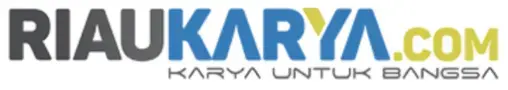 Riaukarya is written in black and blue letters.