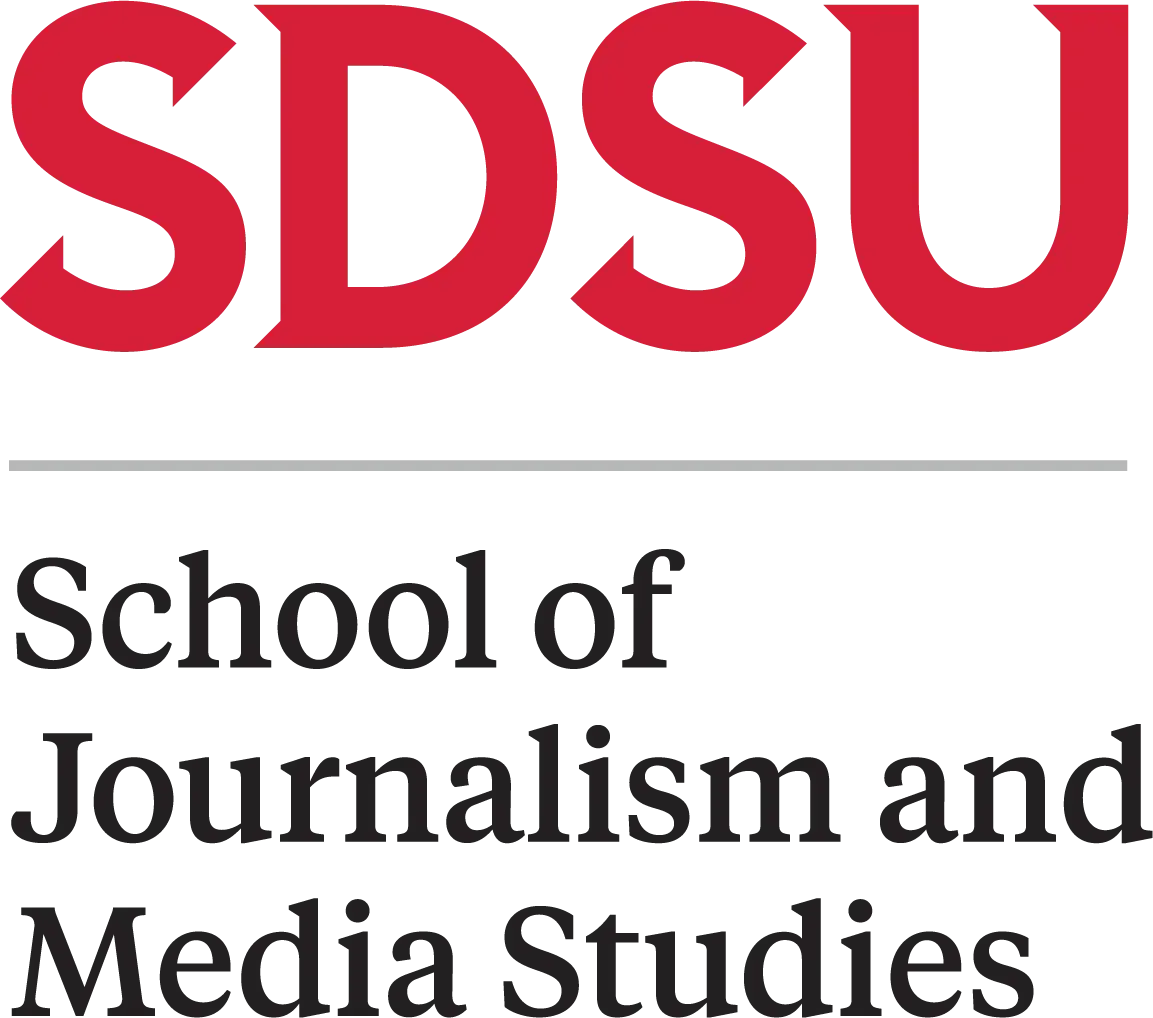SDSU School of Journalism and Media Studies red and black logo