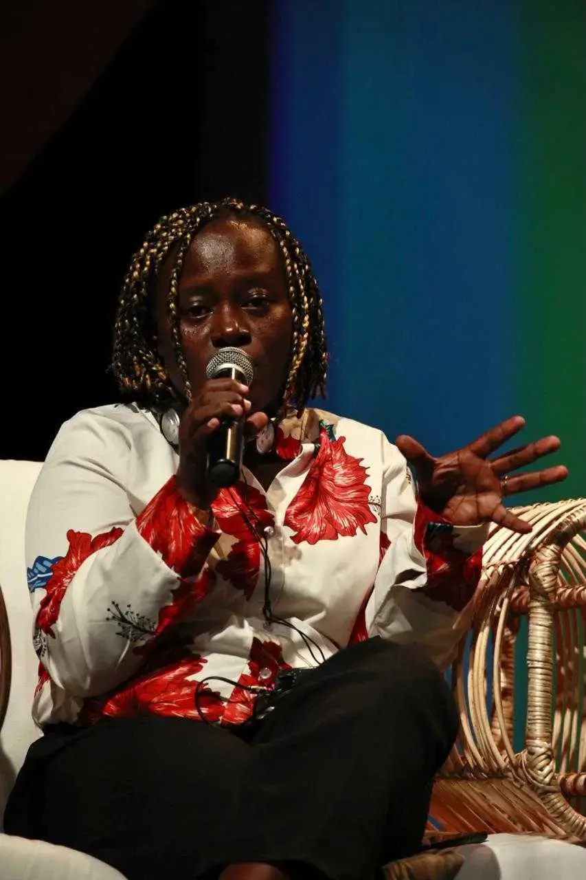 Madeleine Ngeunga speaks at Gabo Festival