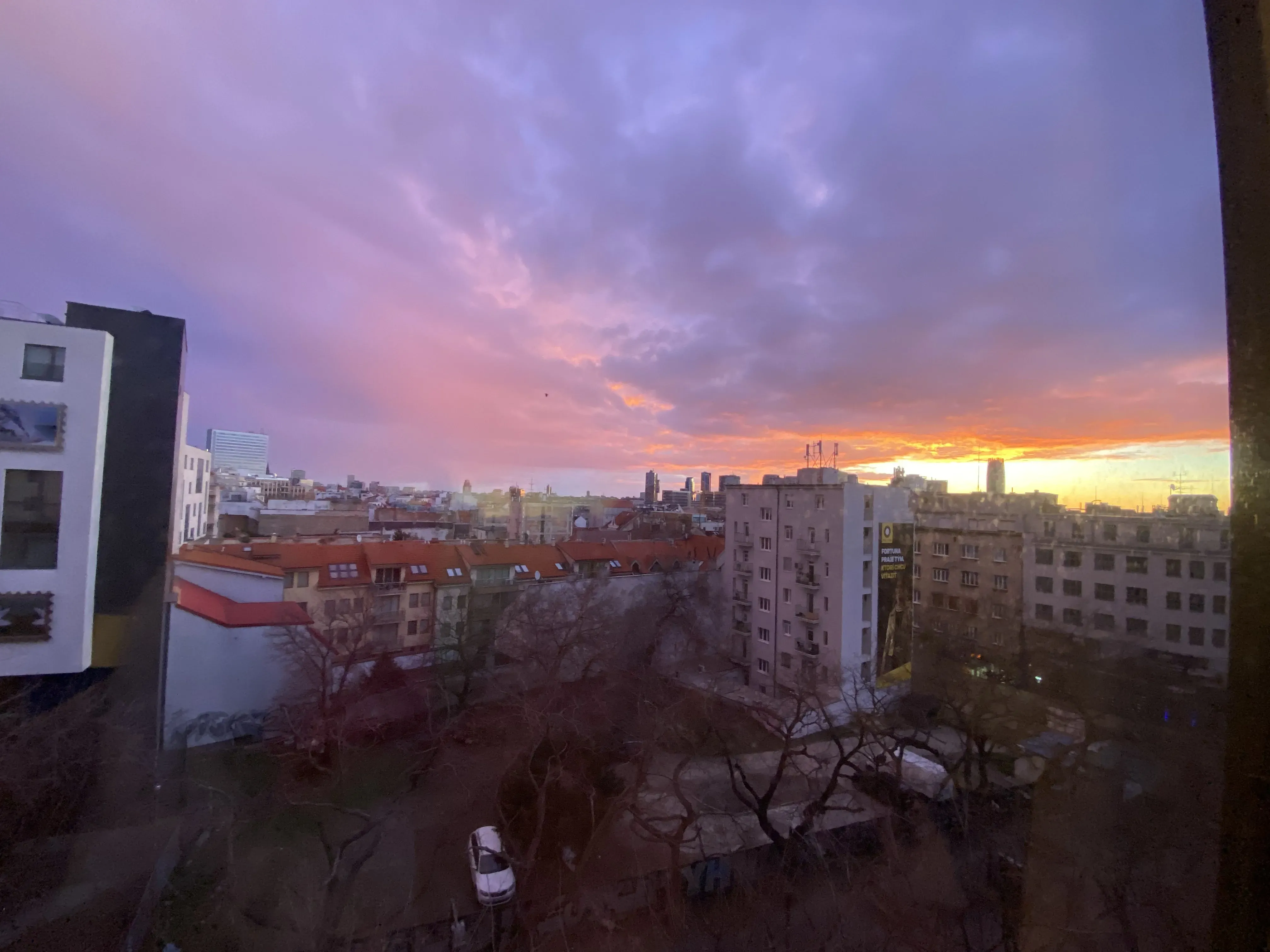 sunset over skyline in Slovakia