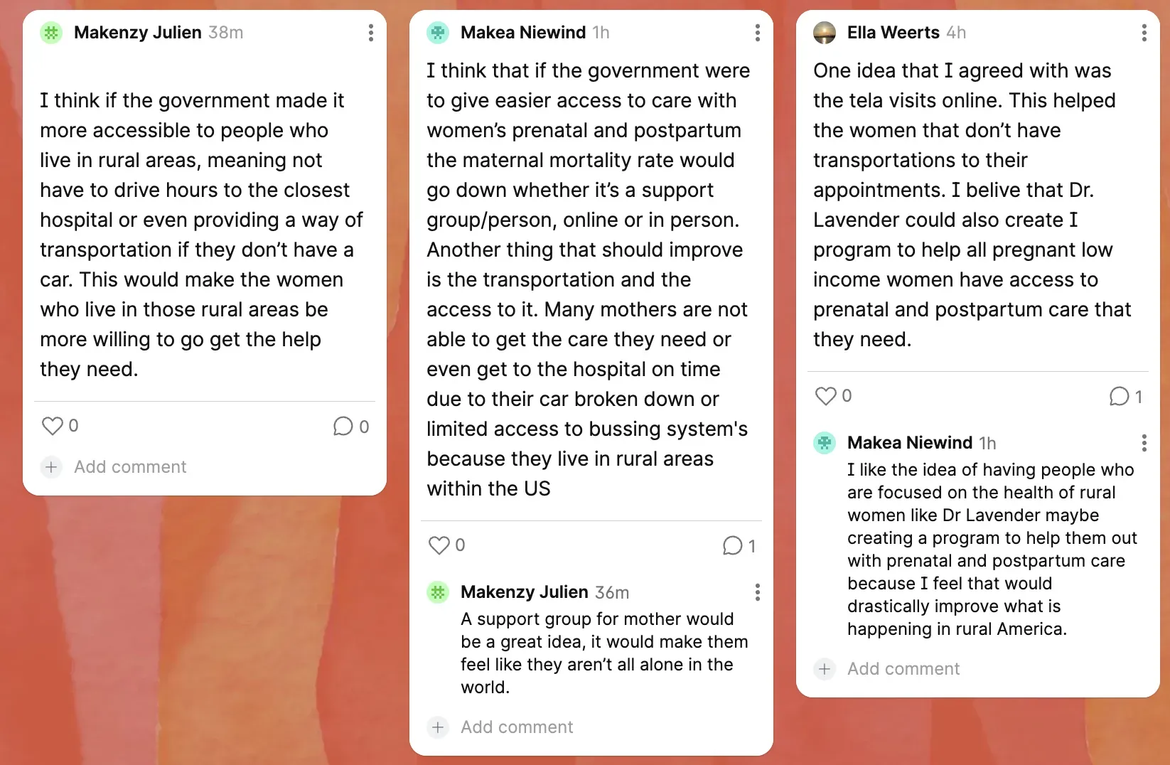 Screenshot of Padlet