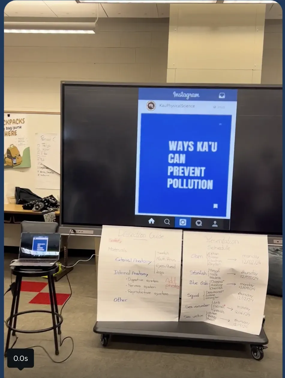 students presenting their final instagram carousels as part of a community outreach event