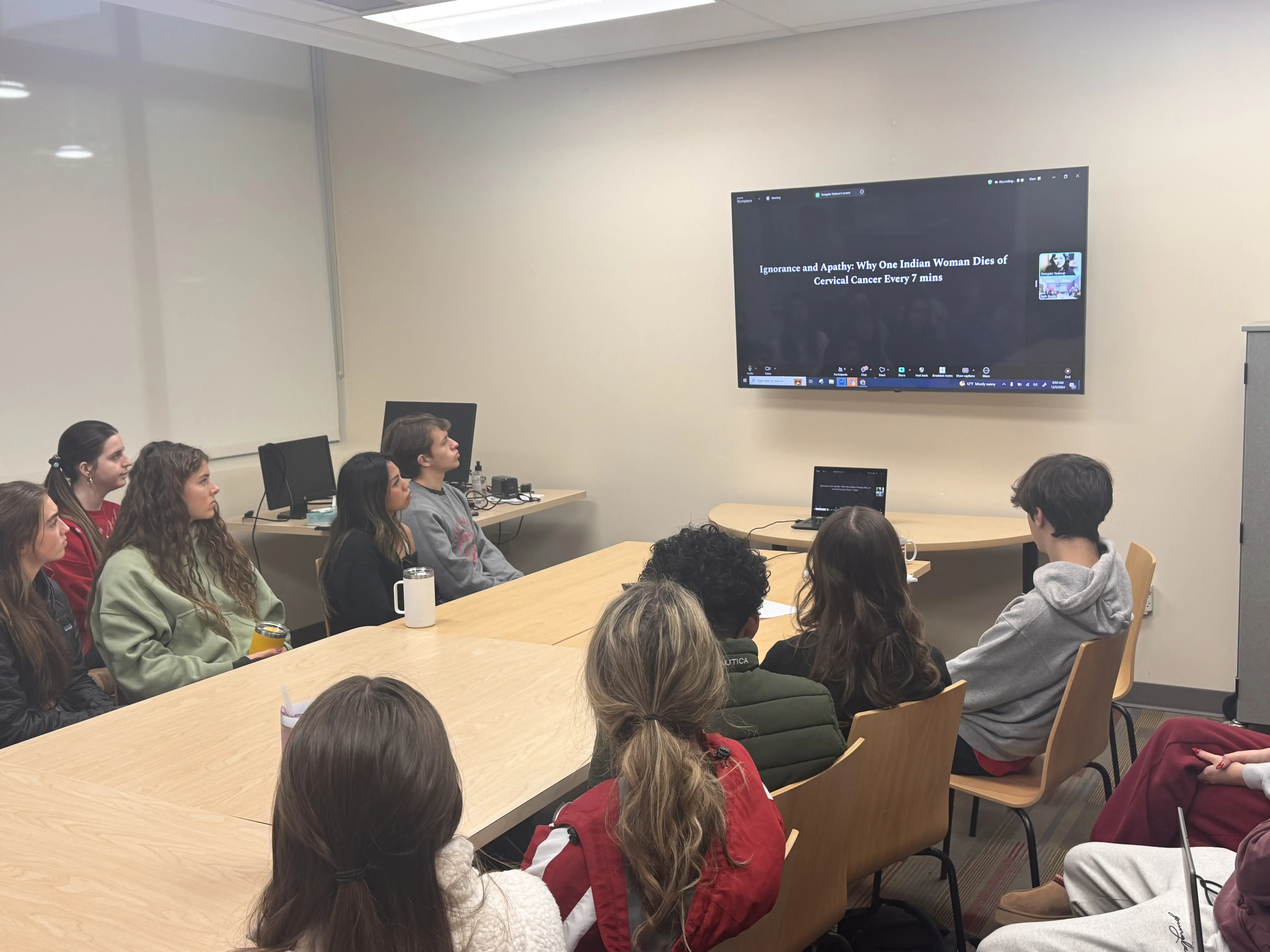 Students sitting in classroom