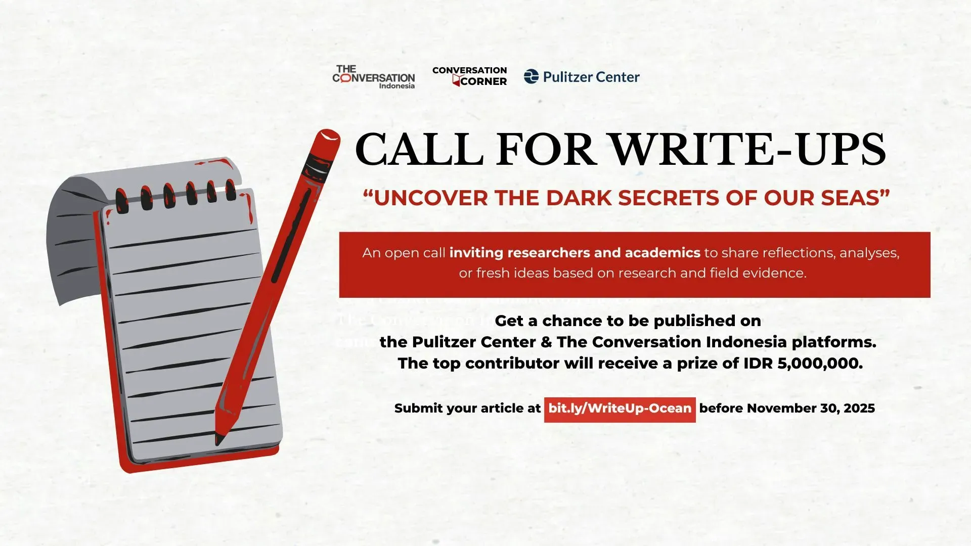 Call for write-ups: "Uncover the dark secret of our seas" An open call inviting researchers and academics to share reflections, analyses, or fresh ideas based on research and field evidence