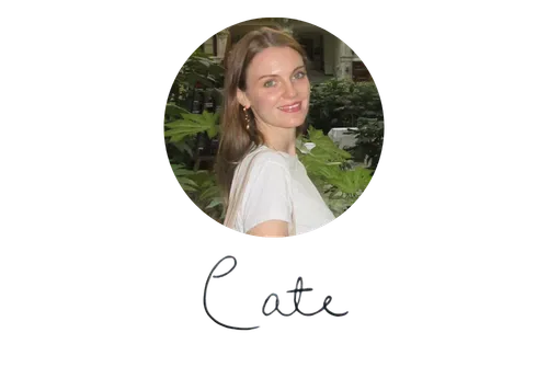 Cate Riccio headshot and signature