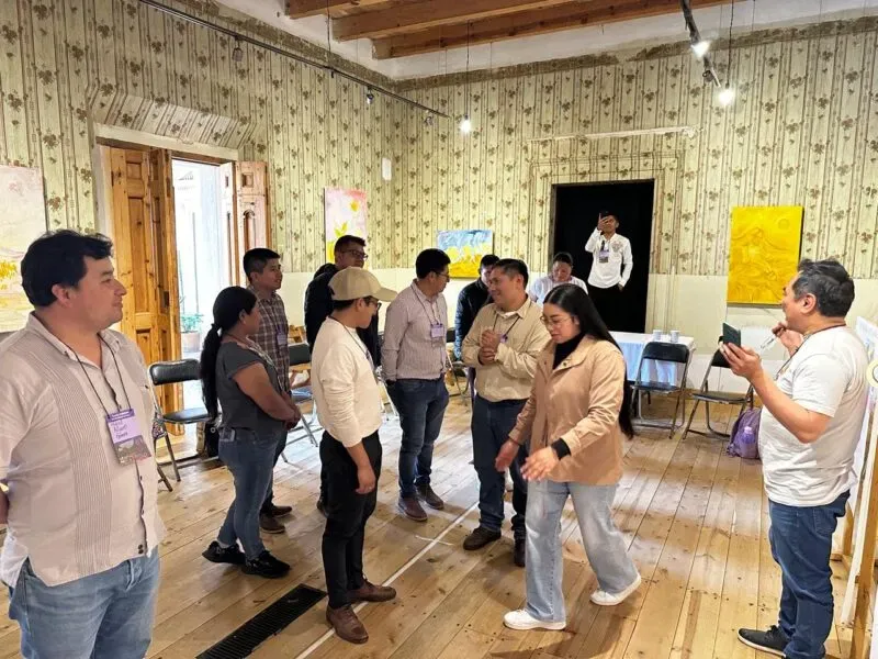 Opinion spectrometer activity at the in-person workshop that took place in San Cristóbal de las Casas, Chiapas on May 5, 2026. Photo by Yulma Rodríguez
