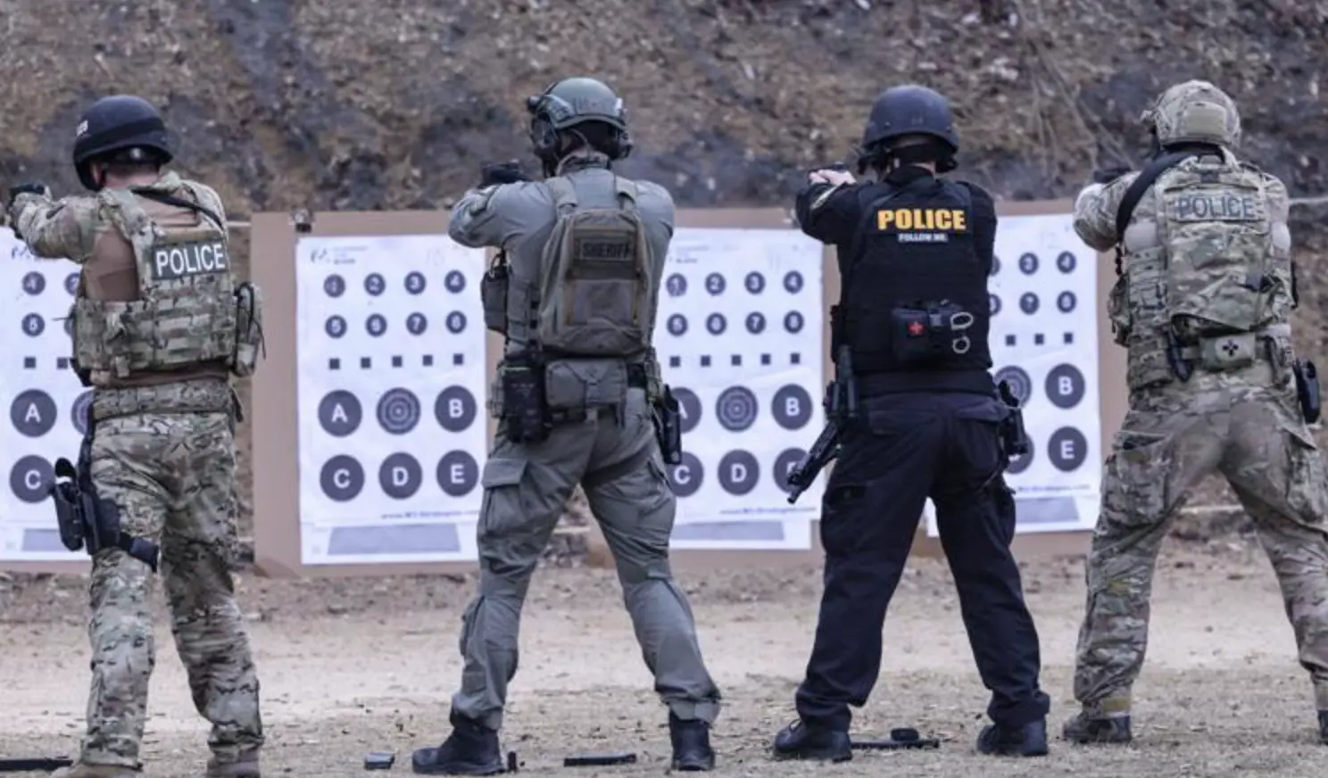 Law enforcement officers train in shooting fundamentals 