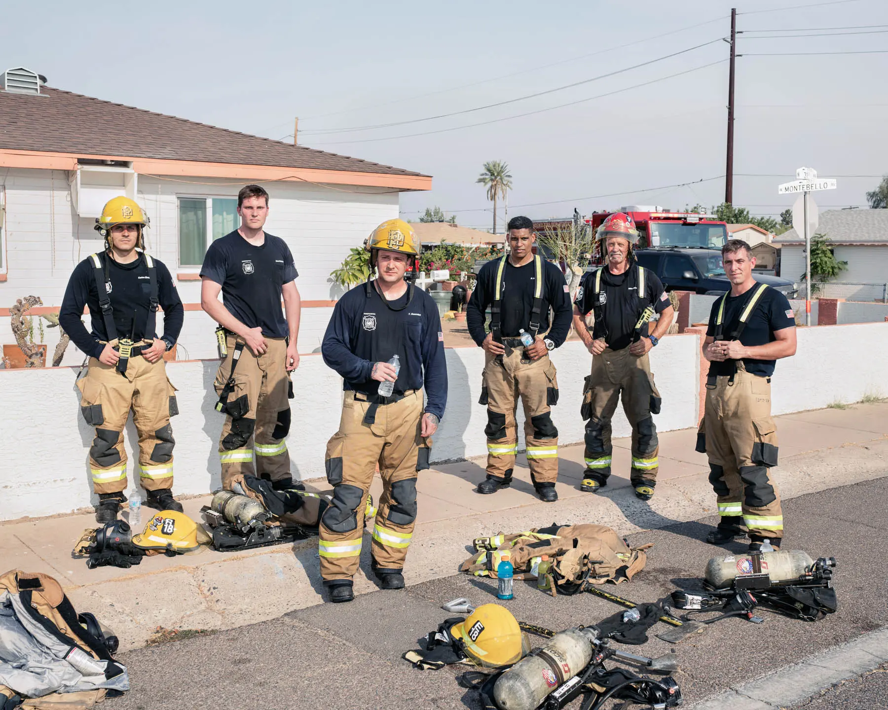 firefighters pose for photo