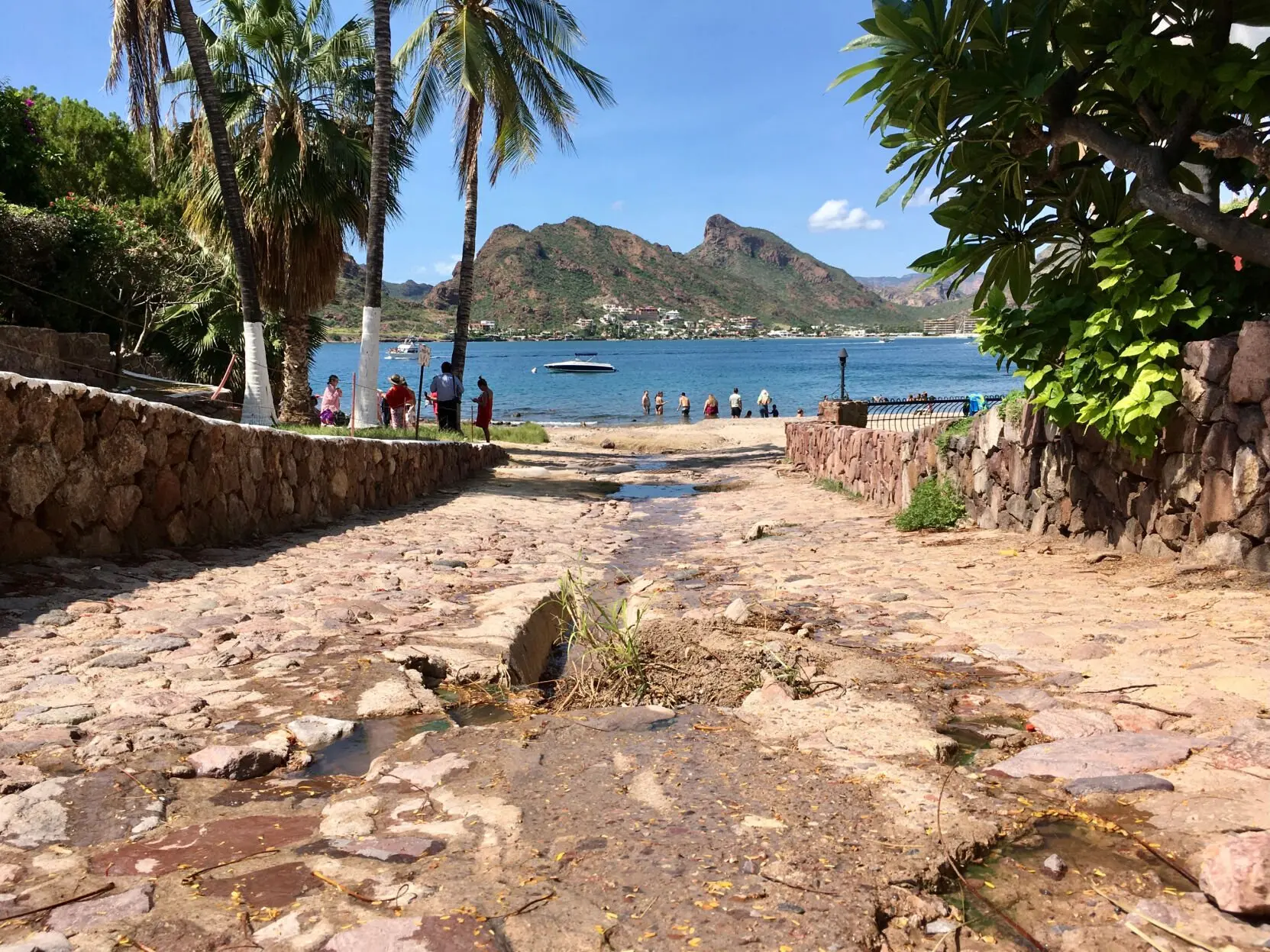 Sewage trail leading to beach