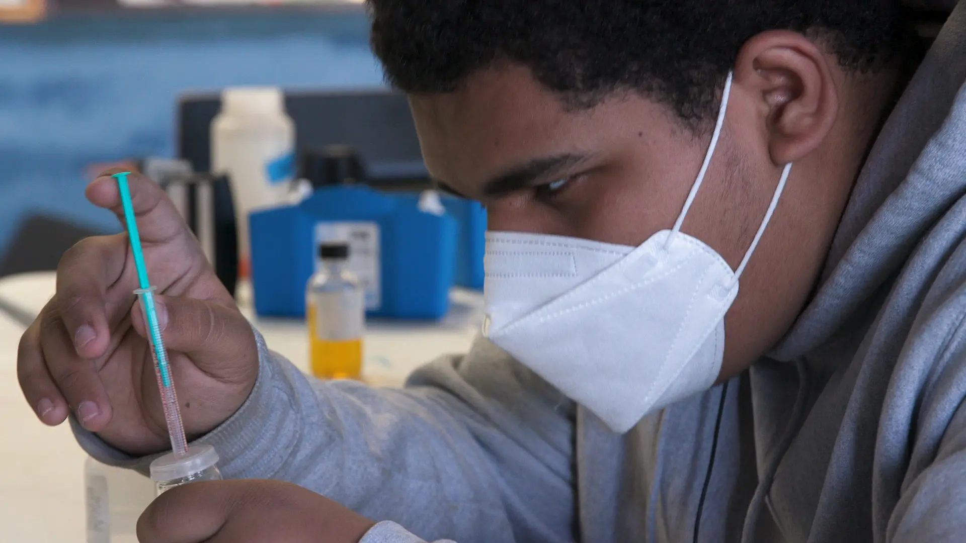 William tests water samples