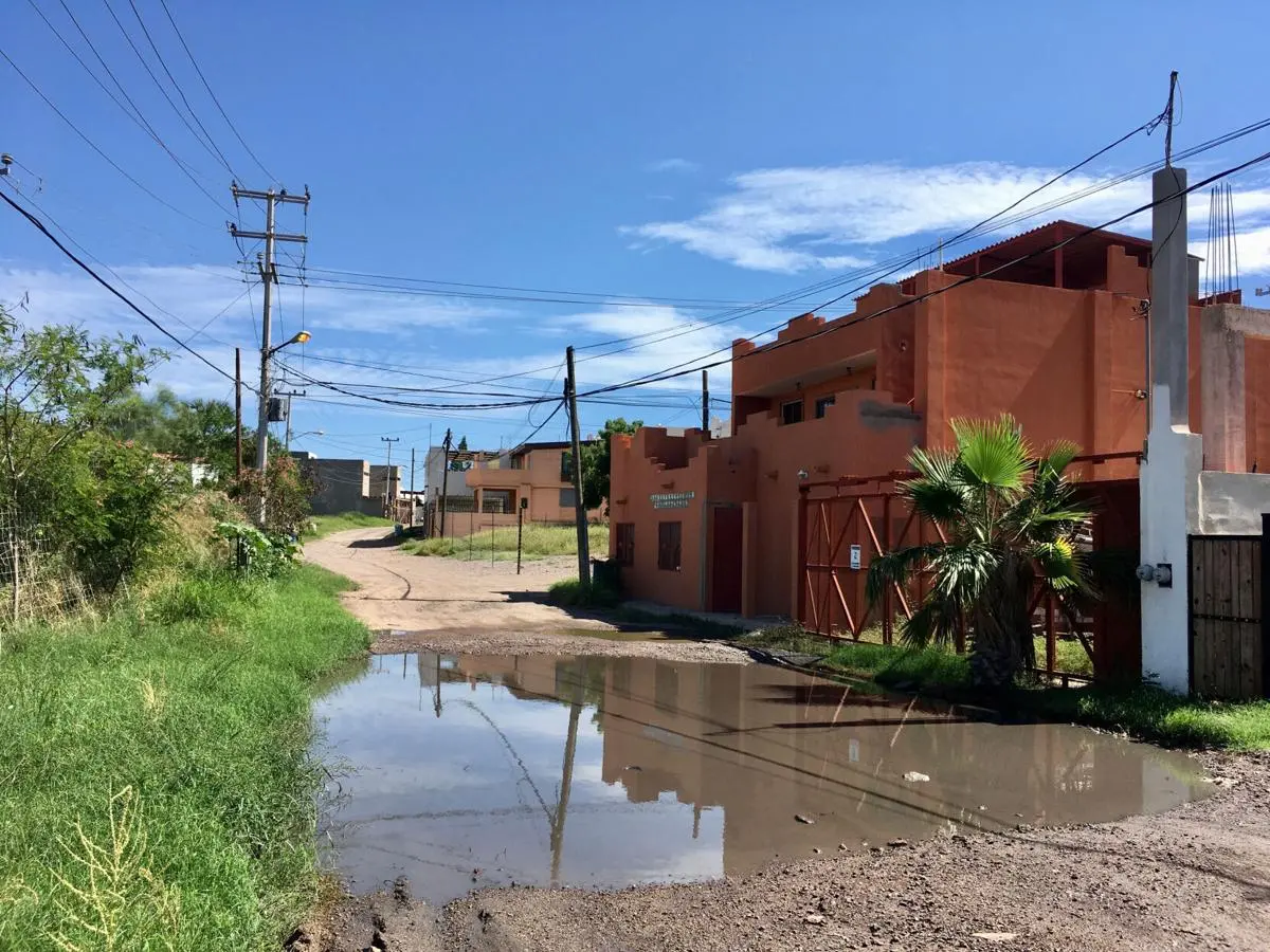 Sewage outside a home