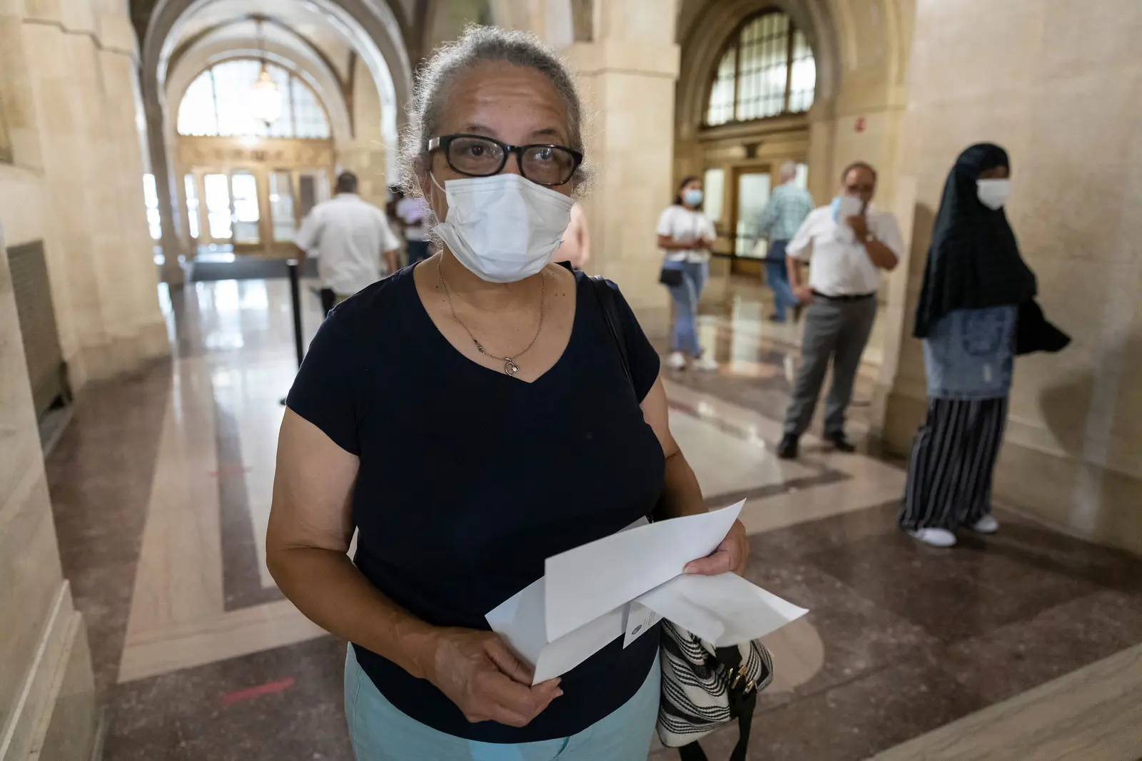 Sylvia Taylor visits the Cook County Clerk's office on July 30, 2021, to release a statutory lien against her property.