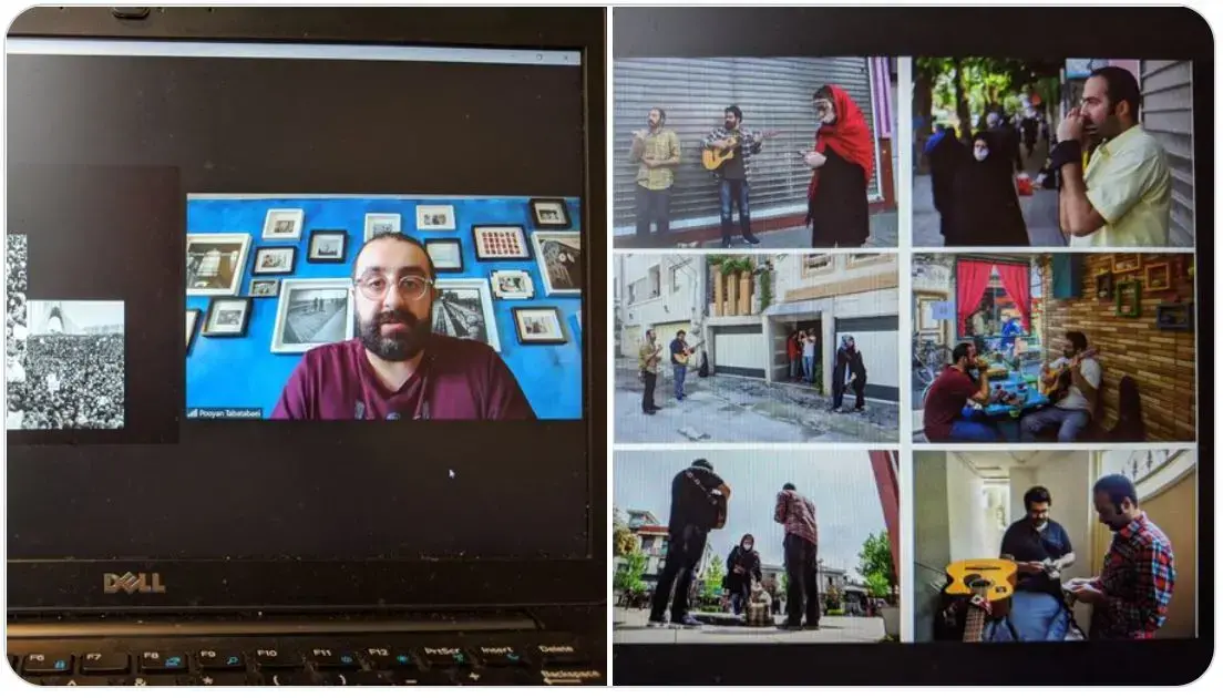 Pooyan Tabatabei presents "Walking on a Blade," a photojournalism project documenting the impacts of COVID-19 on Iran's marginalized communities. Image courtesy of the Center for East Asian Studies at the University of Chicago. United States/Canada, 2020.