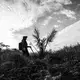 DAILY TASK. Asnia clears the area around a palm tree sapling. She is assigned 7 hectares of saplings to clear, spray with pesticides, and fertilize. Image by Xyza Cruz Bacani. Indonesia, 2018.&nbsp;