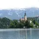 Lake Bled, Slovenia. This popular tourist destination showcases the architecture and nature that are abundant throughout the country. Image by Olivia Watson. Slovenia, 2018.&nbsp;