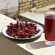 Bissap, a classic Senegalese juice made from hibiscus flowers. Image by Amy Nye. Senegal, 2019.