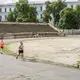 Oleksandr Popruzhenko (yellow) runs with teammate Oleksandr Radioniuk (blue) in the qualifying race for the marathon. Image by Oksana Parafeniuk, courtesy of Roads & Kingdoms. Ukraine, 2018.
