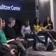 Panelists from left to right: photojournalist James Whitlow Delano, photojournalist Meghan Dhaliwal, American University professor Bill Gentile, Politico correspondent Nahal Toosi, multimedia journalist Melissa Noel, TIME for Kids executive editor Jaime Joyce. Image by Jin Ding. United States, 2018. 