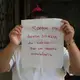 Evelyn Hernández, 20.</p>
<p>The napkin reads: 'because I was sentenced to 30 years in prison for an involuntary abortion.' Thinks frequently about suicide since she was arrested in 2016 after having a miscarriage. She has a hard time believing that she will spend 30 years locked up in the Ilopango Women's Prison in San Salvador. She says that her mother is the only one who visits her: 'I do not want my brothers to enter this place.'</p>
<p>Image by Almudena Toral. El Salvador, 2018.