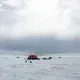 This team is studying ice sheet dynamics, or the ways the ice sheet moves over the land and into the sea. Image by Amy Martin. Greenland, 2018. 