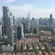 The view of Shanghai on Sunday, Sept. 30, 2017, from the Shanghai Daily newsroom. Image by Kelsey Kremer. China, 2017.