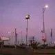 This Feb. 11, 2018, photo shows a clock damaged due the ongoing war ahead of sunrise, in Aden, Yemen. The conflict in Yemen pits a U.S.-backed, Saudi-led coalition supporting the internationally recognized government, which has nominally relocated to Aden but largely lives in exile, against rebels known as Houthis. Image by Nariman El-Mofty. Yemen, 2018. </p>
<p>