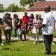 On the community walk in June, the students stopped in Independence Square Park to interview Paul Norrington, a lifelong resident of the North Lawndale. Norrington discussed the history of the neighborhood, including Martin Luther King, Jr.’s time spent there and the Obama Presidential Library.  He told the students about a time machine that would be buried in the park, and hoped they would include the films the students would produce for future residents to watch.  Image by Claire Seaton. United States, 2019.