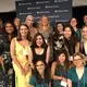 Pulitzer Center student fellows and alums attend the Beyond War dinner. Front row, left to right: Contributing editor Kem Sawyer, Neeta Satam, University of Missouri '17; Liz Scherffius, Columbia University '18; Sawsan Morrar, UC Berkeley '17; Rebecca Gibian, University of Southern California '15 Yasmin Bendaas, Wake Forest University '12; Sarah Hoenicke, UC Berkeley '18; Kristian Hernandez, American University '18. middle row: Julia Canney, William & Mary '18; Flaviana Sandoval-Padilla, Boston University '18; Jessie Li, Davidson College '14; Erin McGoff, American University '17. Front row: Divya Mishra, Johns Hopkins School of Public Health '18; Lila Franco, Wake Forest University '17; Thea Piltzecker, Columbia University '17. Missing from photo: Sydney Combs, University of Chicago '15; Camila DeChalus, American University '16; Arianne Henry, Boston University '18; and Merdie Nzanga, Howard University '18. Image by Kayla Sharpe. Washington, D.C., 2018.