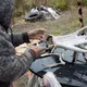 Gideon James uses caribou antlers to make jewelry and other art. Image by Amy Martin. United States, 2019.